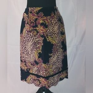 NWT Gotcha Covered VINTAGE Fitted SKIRT Scalloped Hem VELVET Animal Print